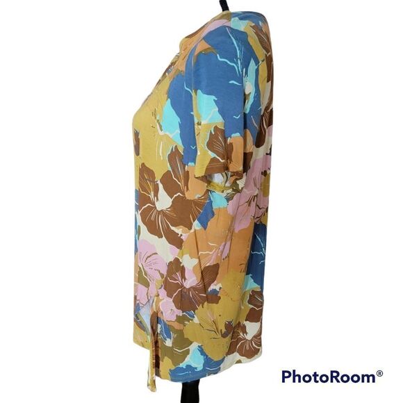 LOGO Lori Goldstein Floral Print Top. Size M. - Picture 3 of 7